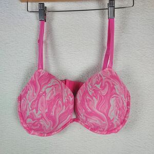 Victoria’s Secret PINK 36D Underwire Bra Pink Marble Swirl Print Molded Cups